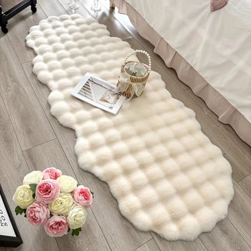 tapis blanc moderne peluche douce imitation fourrure salon chambre décoration maison