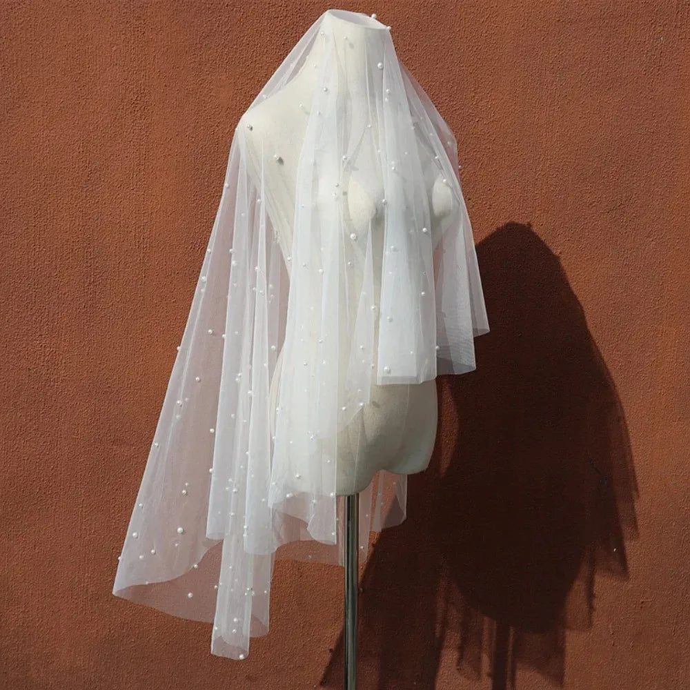voile mariée blanc classique chaînes pendantes vintage tulle polyester