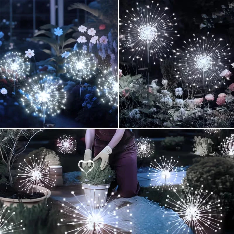 lumière solaire led étoile moderne blanche jardin extérieur decoration ambiancé piedestrail 420led flux lumineux