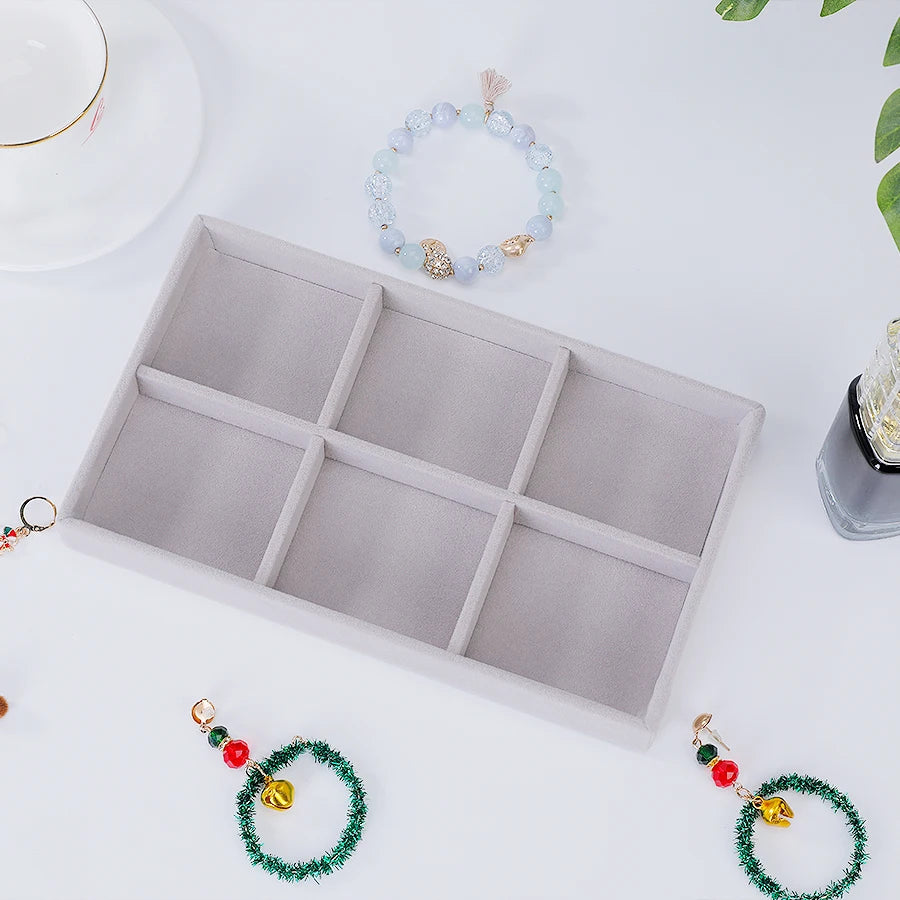 boîtes bijoux velours gris moderne storage ornement colliers boucles doreilles bagues bracelets