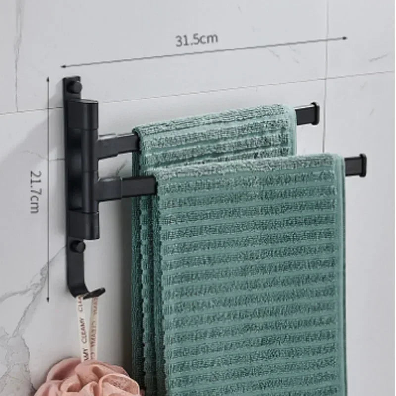 porte serviettes mural noir moderne tissu rayé serviettes