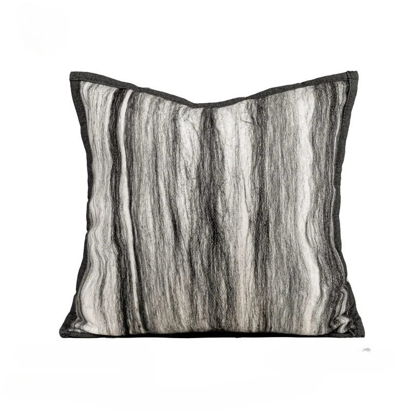 housse coussin gris noir rayées moderne polyester 45x45cm 30x65cm décoration intérieure voiture