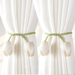 accessoires fenetre tulipe moderne rose violet blanc adhésif rideau polonais