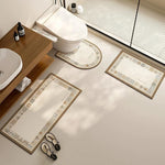 tapis bain anti dérapant absorbant moderne motif géométrique beige clair