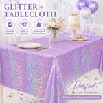 nappe paillettes violet rose argenté table festives galaxie étoiles pâques noël anniversaire mariage