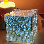 veilleuse cube transparent tulipes lumineuses moderne clips fixation chambre coucher lumière artisanale
