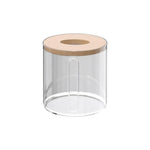 boîte rangement mouchoirs transparent bois minimaliste moderne papier texturé rouleau papier blanc naturel