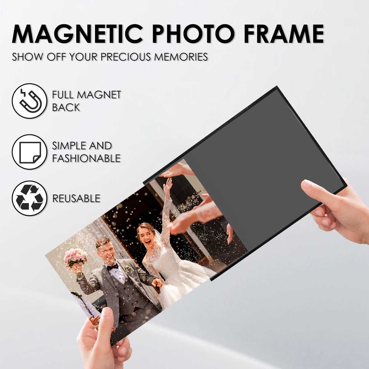 cadres photo magnétiques noirs modernes 8.5x11 4x6 5x7 pouces aimants decoration maison