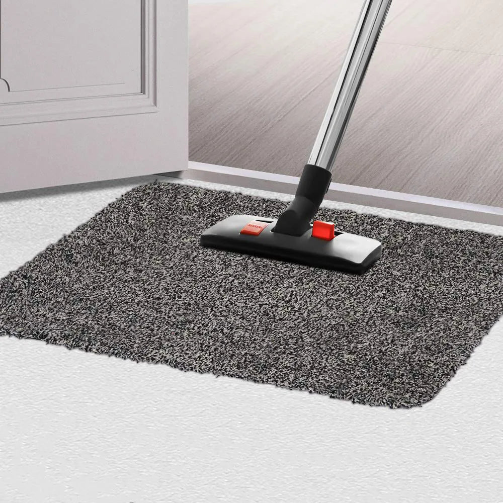tapis porte gris moderne antidérapant absorbant extérieur 45x70cm texture épaisse motif pieds