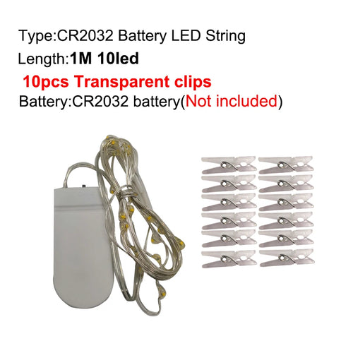guirlande lumineuse led fil cuivre clips photo bois décoration noël mariage intérieur extérieur blanc