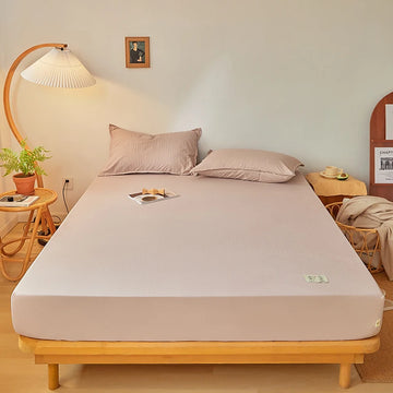 drap housse coton gris uni moderne bande élastique lit simple double grand