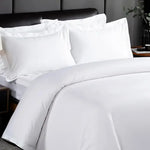 housse couette coton égyptien 100 blanc rayures horizontales classique opaques 400 fils lit adulte