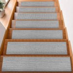 tapis d'escalier moderne rectangle polyester adhésif beige marron gris clair décoration intérieure chambre salon