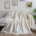 housse canapé polyestère beige texture lin rustique extérieur accueil fixations