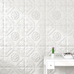 panneaux décoratifs adhésifs motif géométrique cercles floraux classique blanc mur carrelage