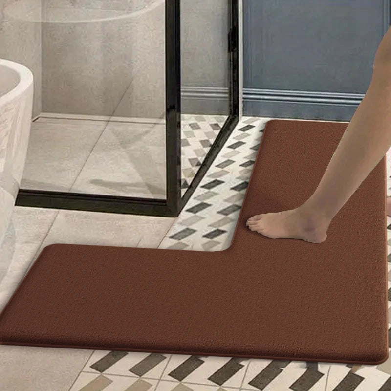 tapis bain gris moderne antidérapant points noirs fond blanc doublure moelleuse 120x80cm 150x80cm