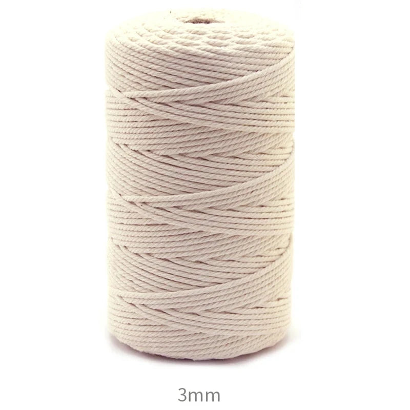 corde macramé coton blanc naturel tissage doux traditionnel artisanal 100m 200m