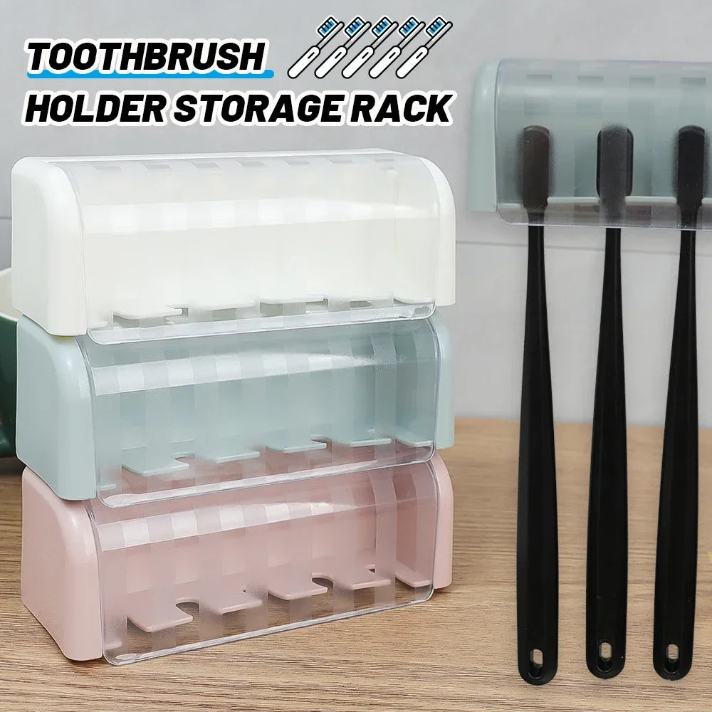 Support de rangement pour brosses à dents sans perçage en gris clair
