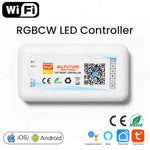 contrôleur led intelligent wifi rgb rgbw cct blanc moderne câbles fixations oriellets