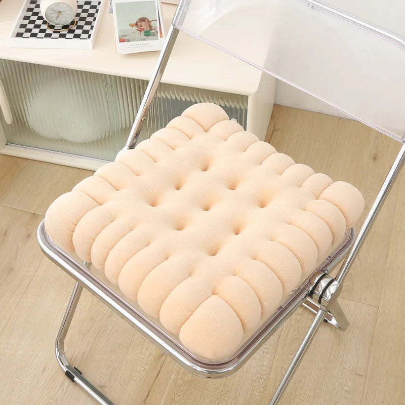 coussin peluche forme biscuit antidérapant coton pp velours polyester moderne gris rose bleu