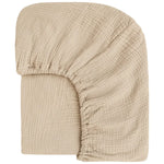 drap housse lit bébé coton polyester 130x70cm uni beige clair moderne ans