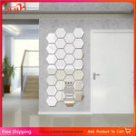 miroirs hexagonnels modernes stickers adhésifs or argent décoration chambre salon événement