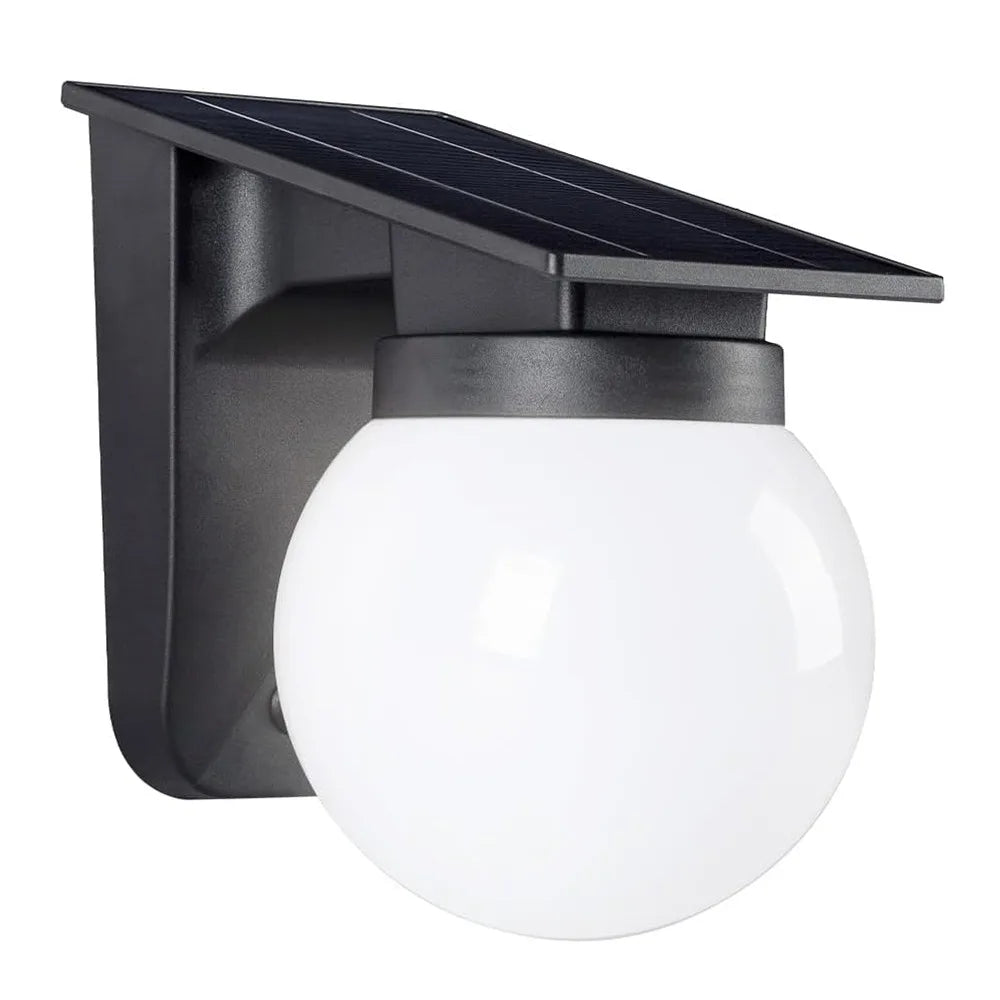 lampe solaire murale ip65 panneau solaire globe lumineux noir blanc