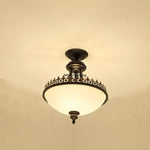 lampe vintage classique noir motif floral doré opale éclairage quotidien led e27