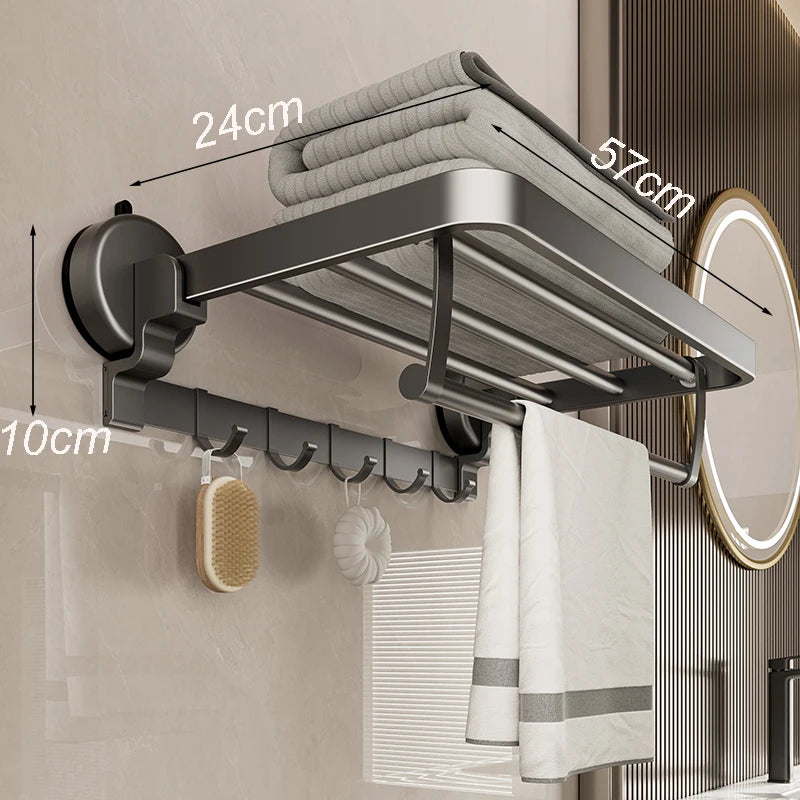 porte serviettes bain argenté moderne fixe sans perçage 37cm 47cm 57cm.linspace()