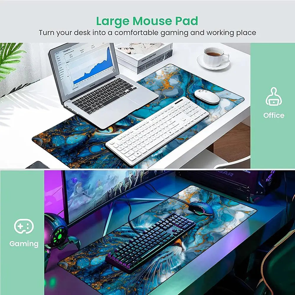 tapis souris caoutchouc antidérapant bleu marbré moderne 30cm 60cm 30cm 80cm 40cm 90cm