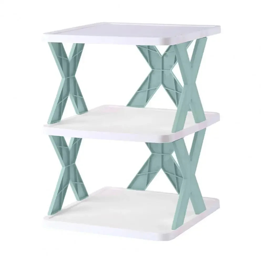 étagère pliante chaussures moderne minimaliste blanc vert orange rose gris croix plastique