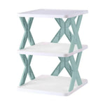 étagère pliante chaussures moderne minimaliste blanc vert orange rose gris croix plastique