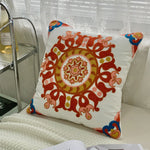 taies d'oreiller coton polyester ethnique floral brodées couleurs vives motifs géométriques coussins deco 45x45cm