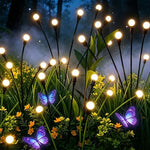 lumière solaire led extérieure moderne noire dorée blanche floral decoration autonome piquet jardin patio