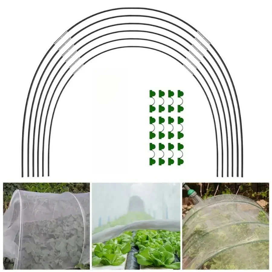 structure serre métal noir transparent moderne clips tiges support jardin agriculture