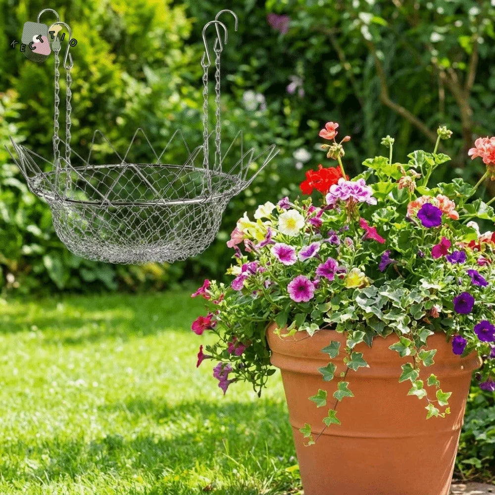 rehausseurs pots fleurs jardinières acier inoxydable chaînes antirouille balcon modernes suspendus