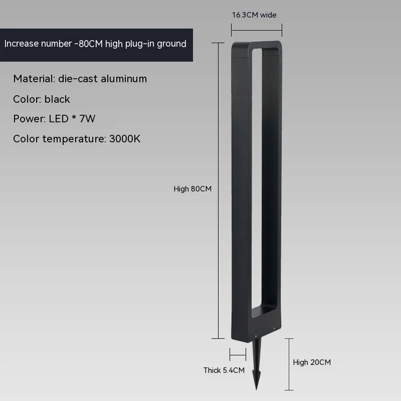 Lampe solaire moderne alliage d'aluminium led ip65 étanche noir minimaliste jardinextérieur