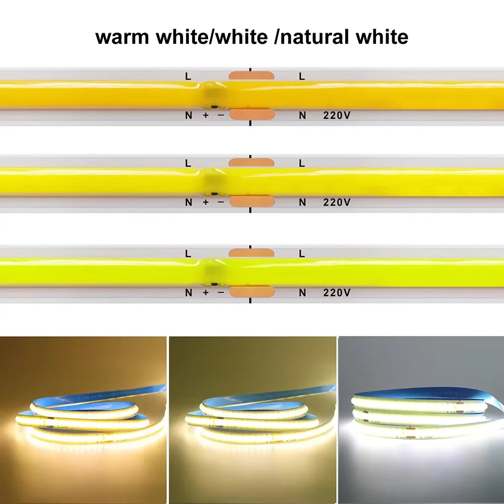 ruban led flexible jaune bleu adhésif 240 led 220v moderne haute luminuosité 3000k 4000k