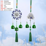 pendant ethnique attrape rêves œil bleu argenté clochettes métal maison jardinextérieur