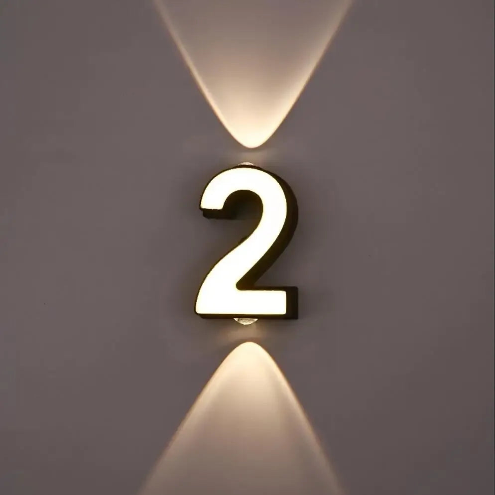 numéro lumineux led blanc noir moderne ip65 adhésif 7w minimalisteintérieur extérieur