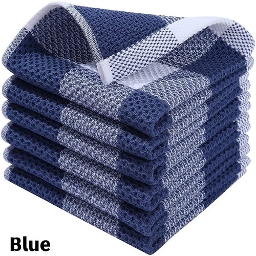 essuie tout coton gaufré carreaux noir blanc bleu marine absorbant cuisine maison moderne utilitaire