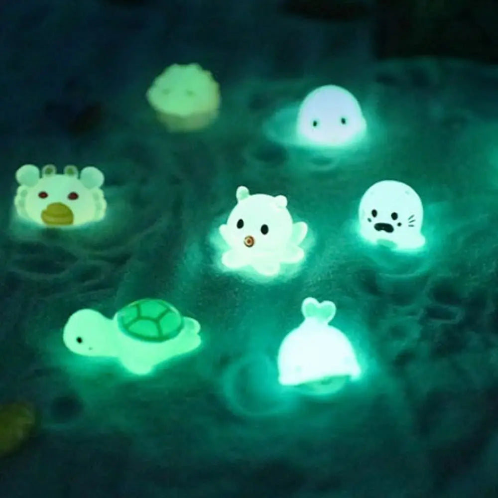 ornement lumineux dessin animé figurines animaux transparentes motifs colorés résine finition mat cartoon miniature