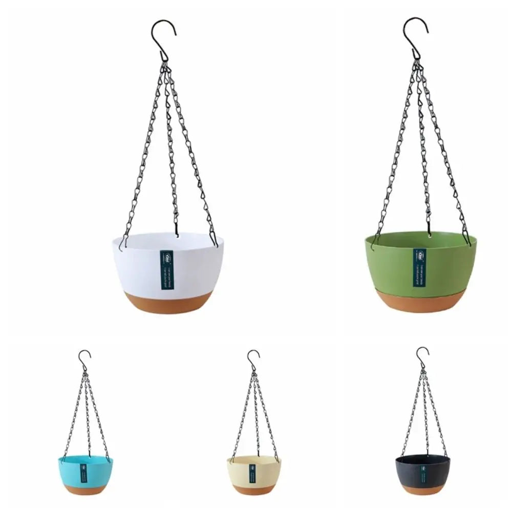 pots suspendus modernes plastique noir vert beige bleu unis opaques crochet
