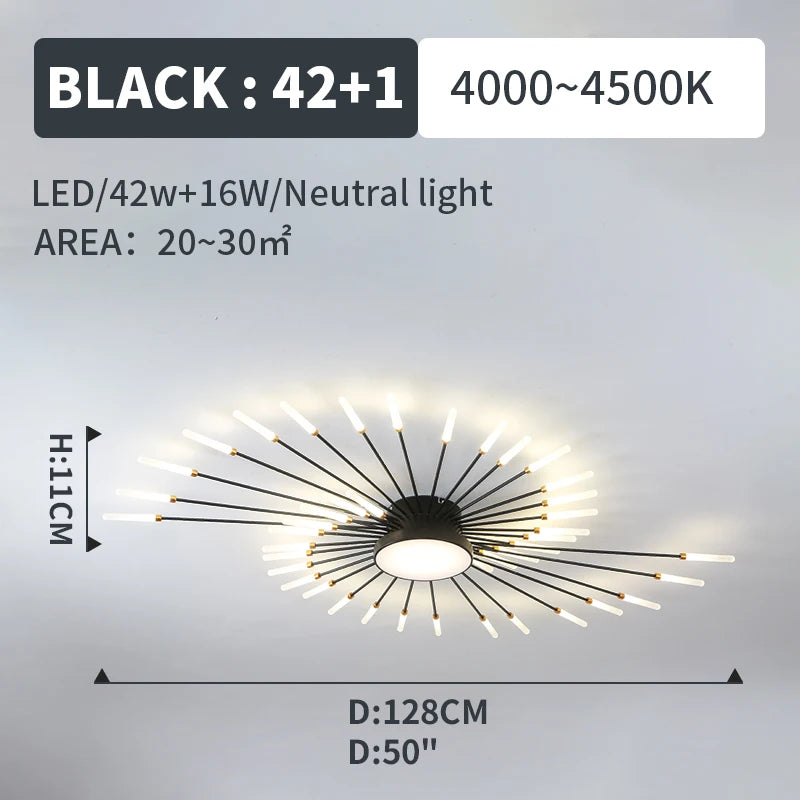 plafonnier moderne led or noir lumineux éclairage intérieur chambre salon enfants