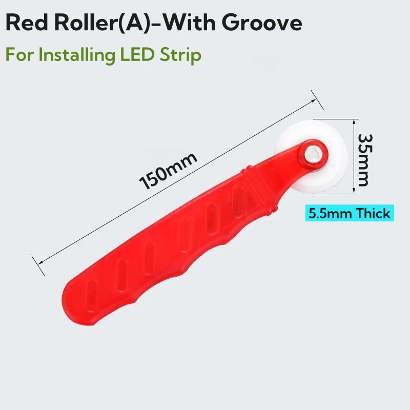 rouleau silicone vert fluo poignée bois ergonomique outil bande led fixateur diffuseur lumière accessoire