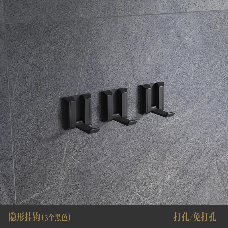 porte sacs vêtements moderne noir doré vis fixés élégants accessoires rangement mur pliant