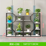 étagère modulaire métal bois industriel plantes d'intérieur pots fleurs blanc