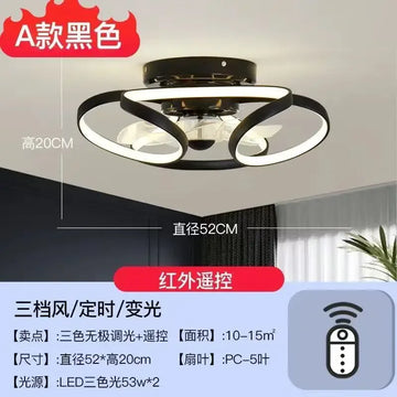 lampe moderne anneaux led dimmable télécommande couleur or noir blanc