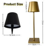 lampe table led rechargeable tactile gris noir doré conique mat moderne base carrée abat