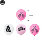 accessoires fête cowgirl thème western rose noir blanc toppers cupcakes assiettes pouces autocollants guirlande